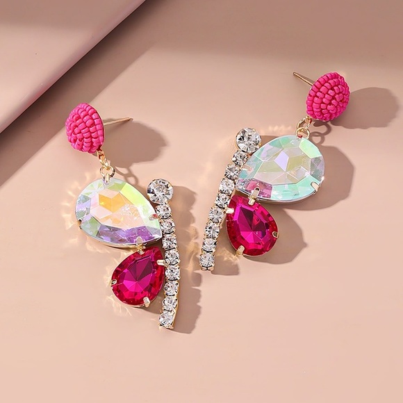 Jewelry - Glamorous Gemstone Drop Earrings